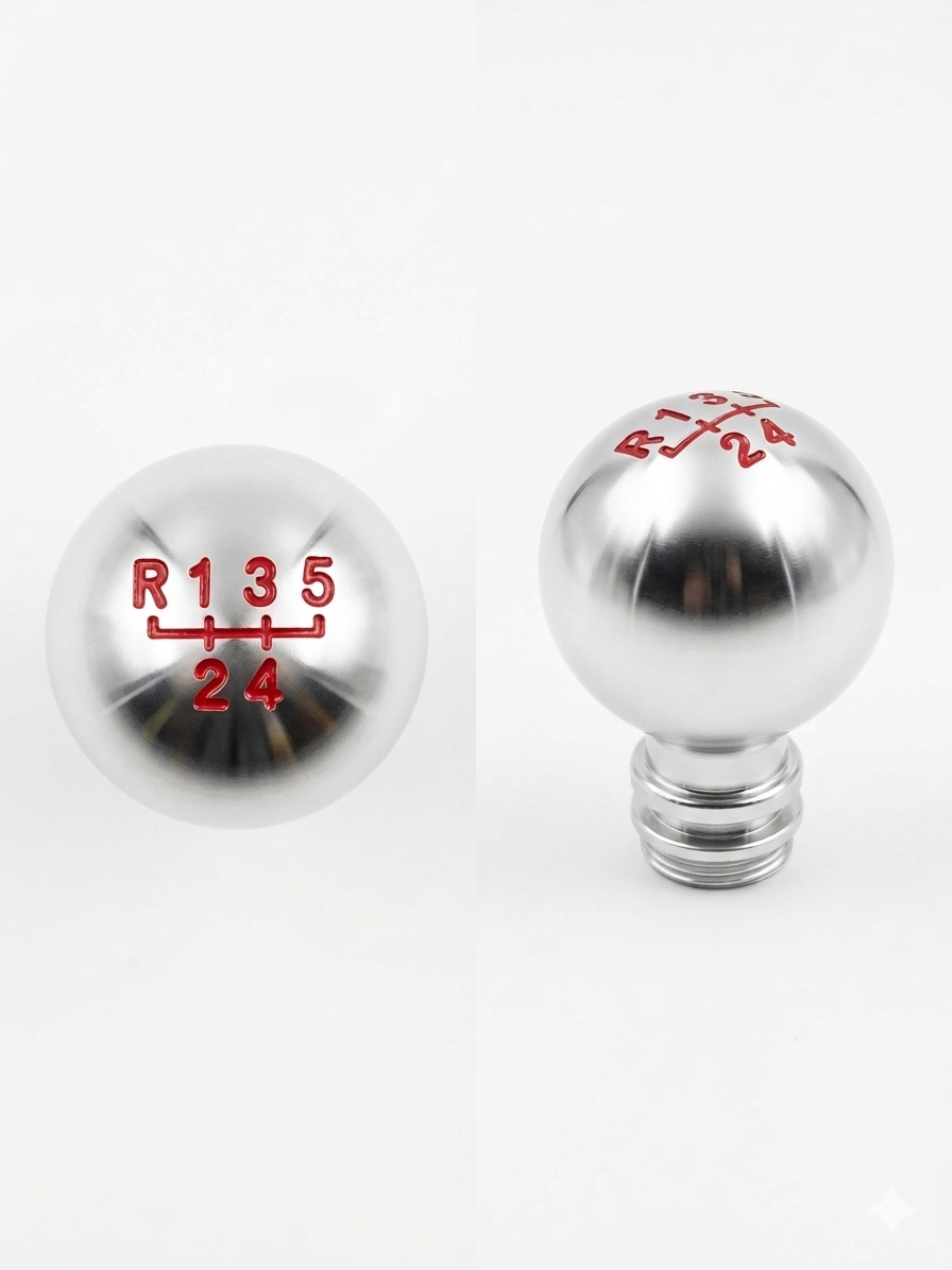 Pomo metálico para palanca de cambios cromado